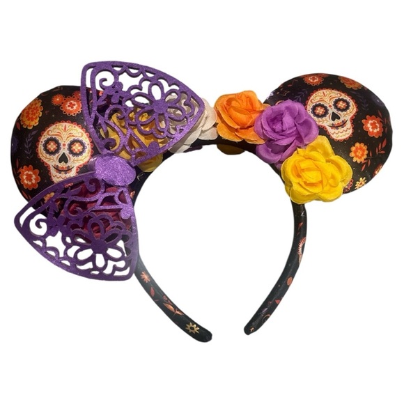 Disney Floral Skull Headband with Purple and Yellow Accents main image 4